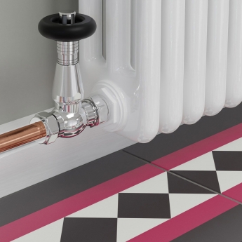 West Jaguar TRV Straight Thermostatic Radiator Valve and Lockshield - Chrome | Product Image