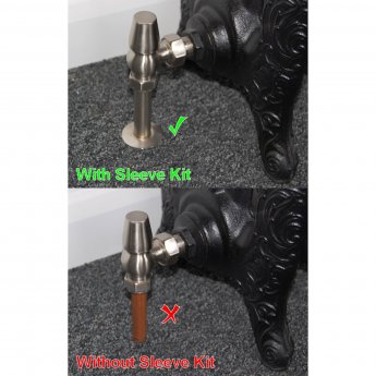 West 130mm Radiator Valve Pipe Sleeve Kit Pair - Brass