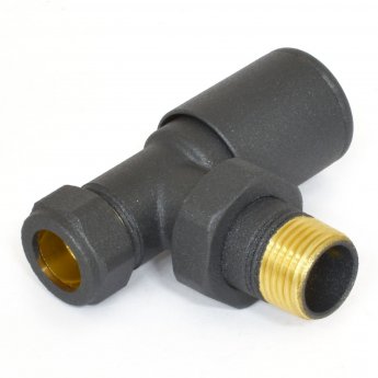 West Milan Angled Radiator Valves Pair - Anthracite
