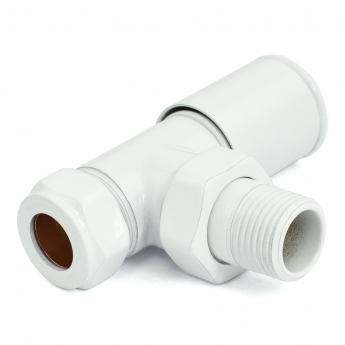 West Milan Angled Radiator Valves Pair - White