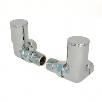 West Milan Corner Radiator Valves Pair Chrome