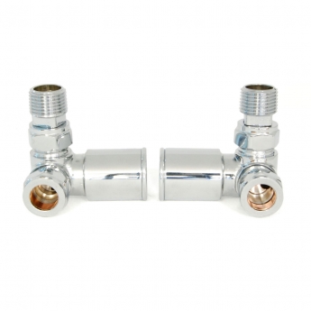 West Milan Corner Radiator Valves Pair Chrome