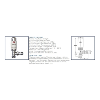 West Elegance TRV Thermostatic Radiator Valve and Lockshield Angled White | Product Image