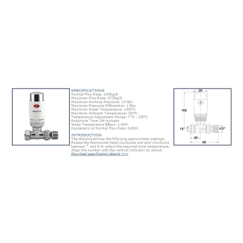 West Elegance TRV Thermostatic Radiator Valve and Lockshield Straight White | Product Image