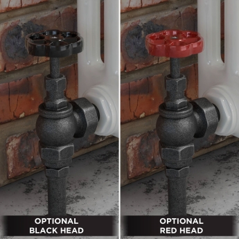 West Rosa Traditional Manual Radiator Valve and Lockshield Angled - Pewter | Product Image