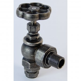 West Rosa Traditional Manual Radiator Valve and Lockshield Angled - Pewter