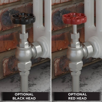West Rosa Traditional Manual Radiator Valve and Lockshield Angled - Satin Nickel | Product Image