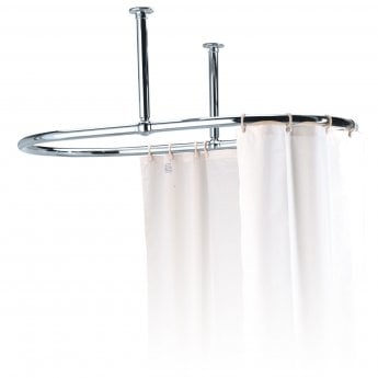West Luxury Oval Shower Curtain Rail Ceiling Stays - 1091mm Length
