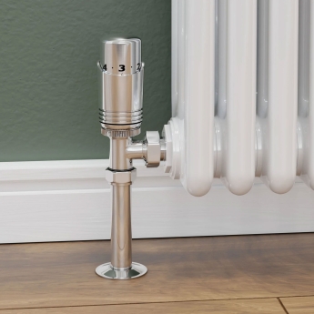West 130mm Radiator Valve Pipe Sleeve Kit Pair - Chrome | Product Image