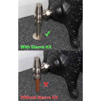 West 130mm Radiator Valve Pipe Sleeve Kit Pair - Metallic Grey | Product Image