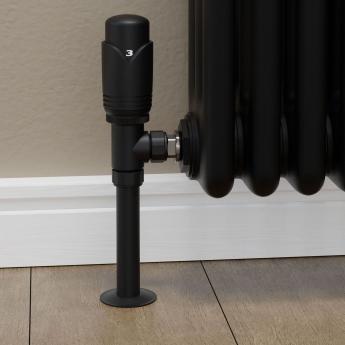 West 130mm Radiator Valve Pipe Sleeve Kit Pair - Satin Black | Product Image