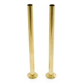 West 300mm Radiator Valve Pipe Sleeve Kit Pair - Un-Lacquered Brass | Product Image