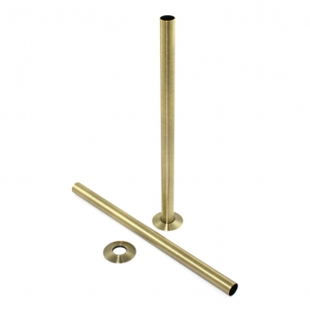 West 300mm Radiator Valve Pipe Sleeve Kit Pair - Antique Brass