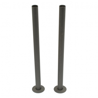 West 300mm Radiator Valve Pipe Sleeve Kit Pair - Light Pewter