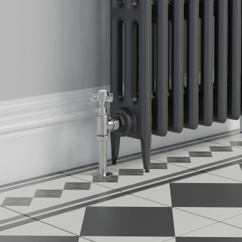 West Westminster Crosshead Angled Radiator Valves Pair - Satin Nickel | Product Image