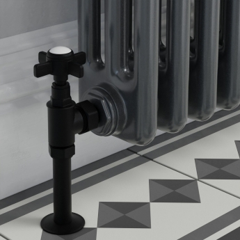 West Westminster Crosshead Angled Radiator Valves Pair - Textured Black | Product Image
