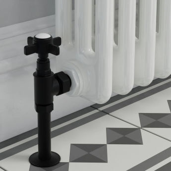 West Westminster Crosshead Angled Radiator Valves Pair - Textured Black | Product Image