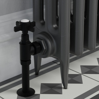West Westminster Crosshead Angled Radiator Valves Pair - Textured Black | Product Image