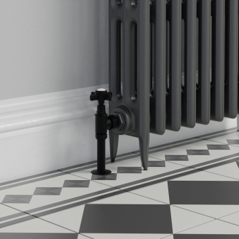 West Westminster Crosshead Angled Radiator Valves Pair - Textured Black | Product Image