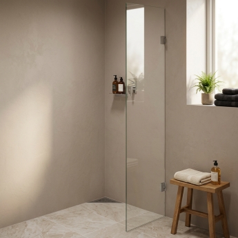 Wetroom Innovations Beta Hinged 1990mm Wet Room Glass Shower Screen | Product Image