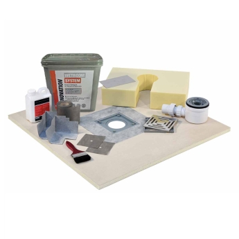 PCS Central Drain Wet Room Former Kit 1000mm x 1000mm 7sqm Tanking Liquid | Product Image