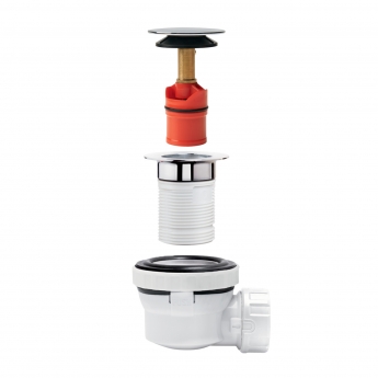 Wirquin Nano 6.7 Quick-Clac Universal Basin Waste and Trap with Chrome Cover