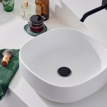 Wirquin Nano 6.7 Quick-Clac Universal Basin Waste and Trap with Black Cover