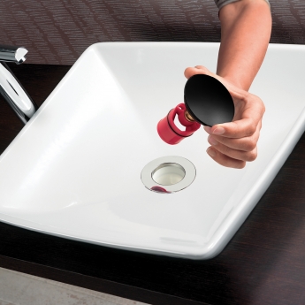 Wirquin Nano 6.7 Quick-Clac Universal Basin Waste and Trap with Black Cover