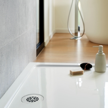 Wirquin Slim+ Extra Flat 90mm Shower Waste with Stainless Steel Grid