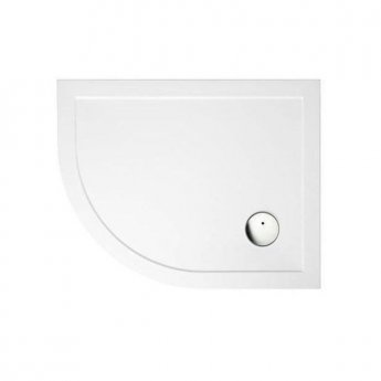 Britton Zamori LH Offset Quadrant Shower Tray 1000mm x 800mm - White
