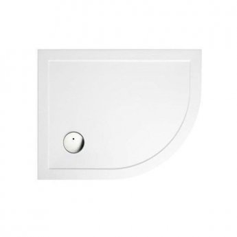 Britton Zamori RH Offset Quadrant Shower Tray 900mm x 760mm - White