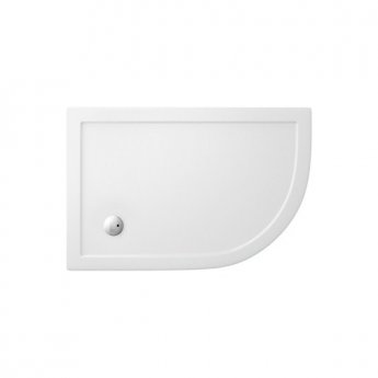 Britton Zamori RH Offset Quadrant Shower Tray 1200mm x 800mm - White