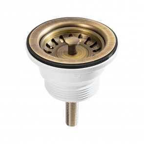 Abode 60mm Belfast Basket Waste - Antique Brass