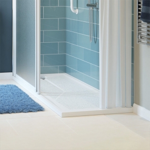 AKW Braddan Anti-Slip GRP Rectangular Shower Tray 1700mm x 700mm (inc Upward Pumped Waste) | Product Image