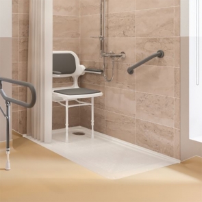 AKW Mullen Anti-Slip Rectangular Shower Tray with Upstands 1420mm x 700mm Left Handed | Product Image