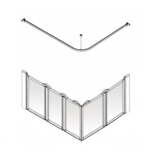 AKW Option E5 750 Shower Screen 1095mm x 795mm - Left Handed