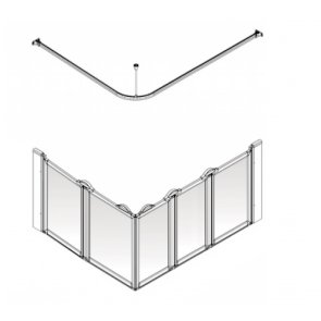 AKW Option E5 750 Shower Screen 1095mm x 795mm - Right Handed