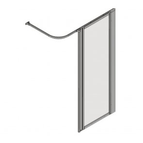 AKW Option HF 1880 Wet Floor Screen 1000mm Wide - Silverdale Clear