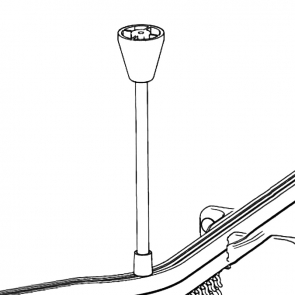 AKW 600mm Long Drop Rod for Shower Curtain Rail - White