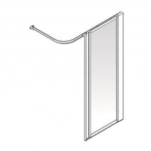 AKW Silverdale Clear Option HF Shower Screen 700mm Wide | Product Image