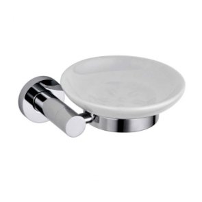 Arley Rigel Soap Dish and Ceramic Holder - Chrome