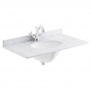 Bayswater White Marble Top Furniture Basin 1000mm Wide 1 Tap Hole