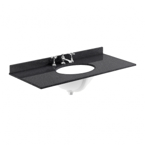 Bayswater Black Marble Top Furniture Basin 1000mm Wide 3 Tap Hole | Product Image