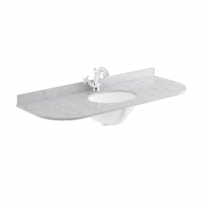 Bayswater Grey Marble Top Curved Furniture Basin 1200mm Wide 1 Tap Hole