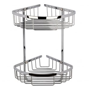 Bayswater Traditional Large 2-Tier Corner Shower Basket Chrome