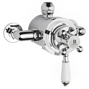 Bayswater Traditional Dual Exposed Concentric Shower Valve White/Chrome