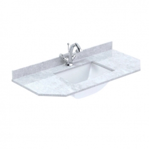 Bayswater Victrion Angled Marble Top 1000mm Wide 1TH - White | Product Image
