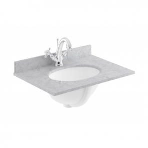 Bayswater Victrion Angled Marble Top 600mm Wide 1TH - Grey