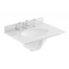 Bayswater Victrion Angled Marble Top 600mm Wide 3TH - White