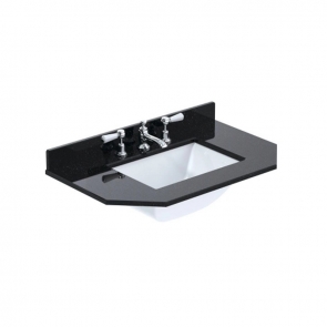 Bayswater Victrion Angled Marble Top 750mm Wide 3TH - Black | Product Image